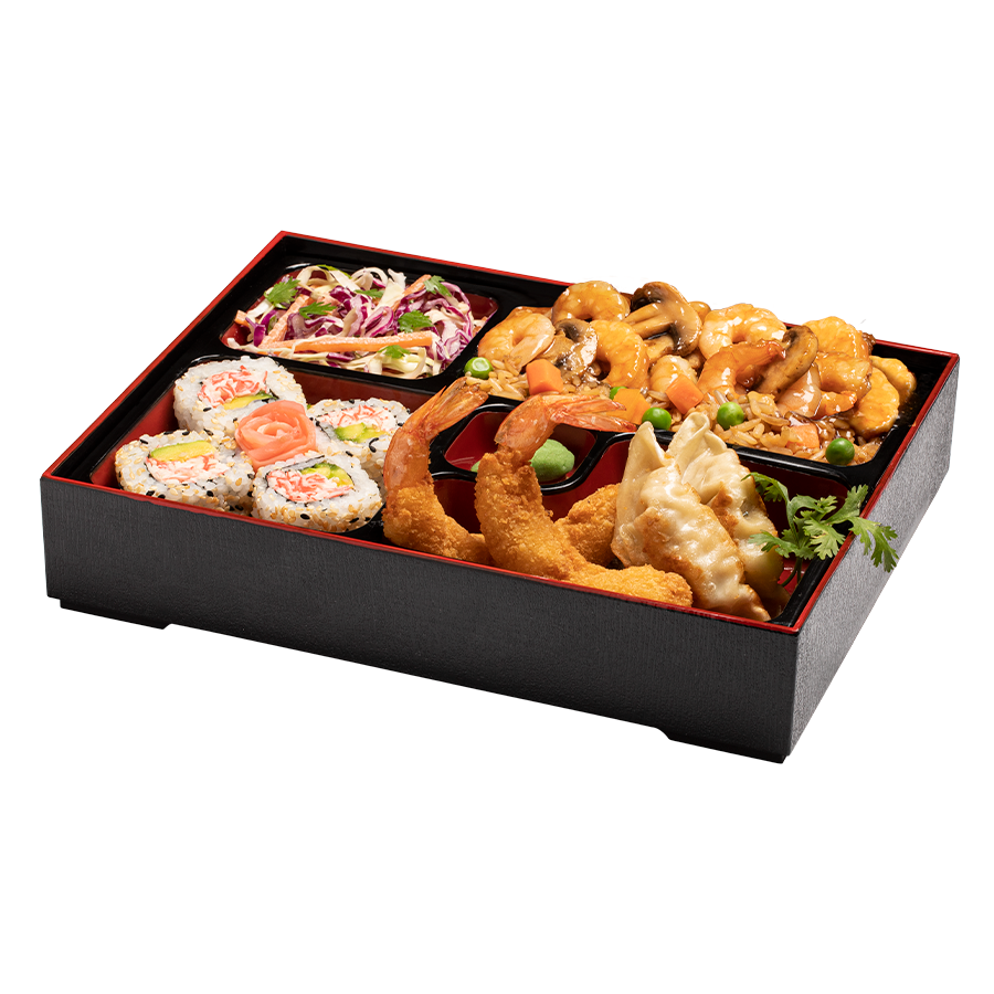 Bento Deluxe Camarones Teriyaki